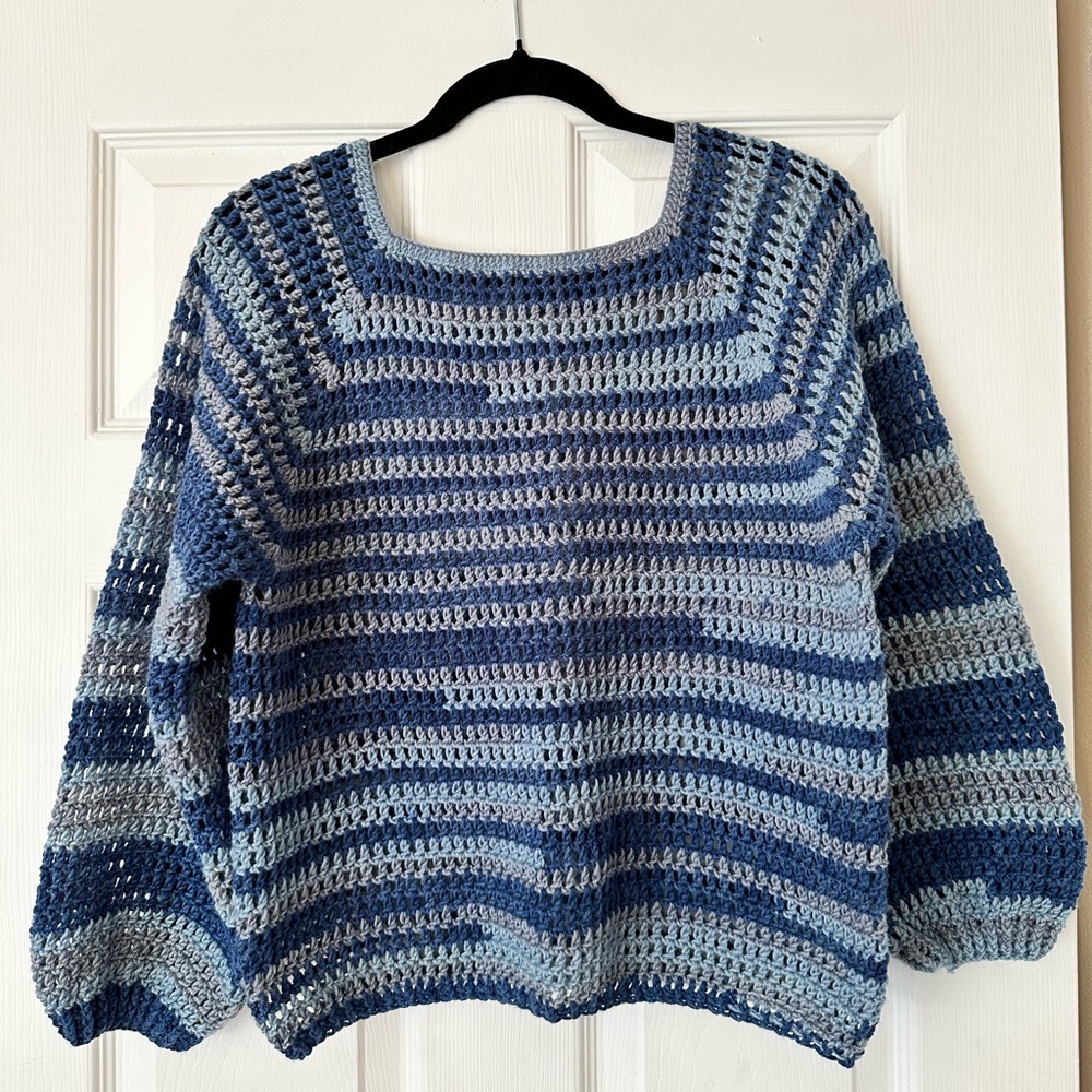 Blue Striped Women's Sweater